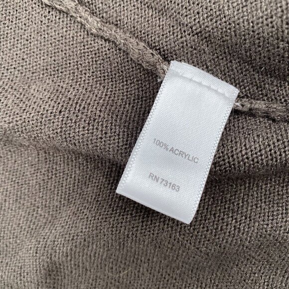 Cable & Gauge Size M Brown Knit Open Front Single Button Shawl Sweater - Picture 8 of 8